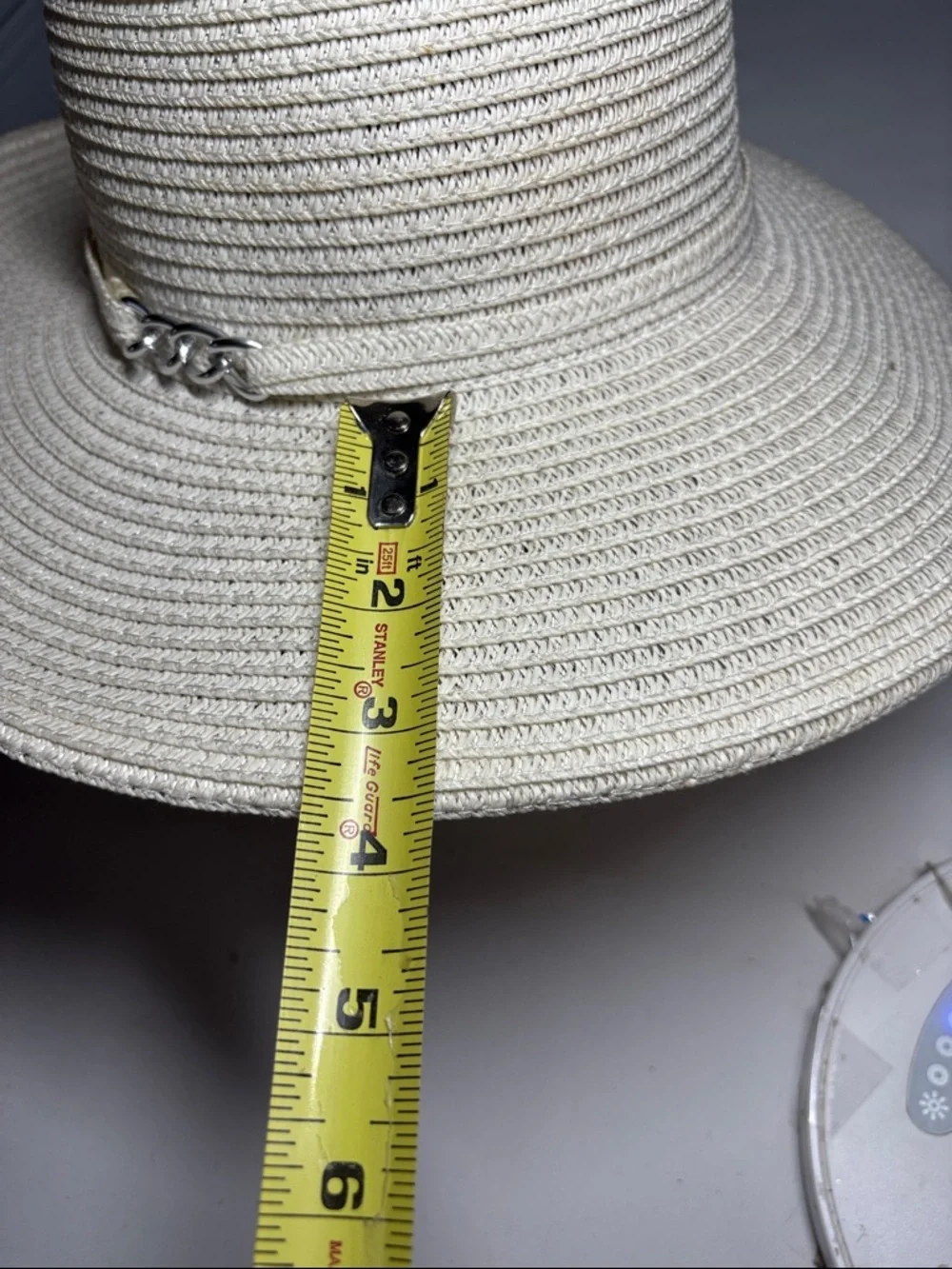 Magid Hats White Paper Wide-Brim Sun Hat Chain Detail One Size